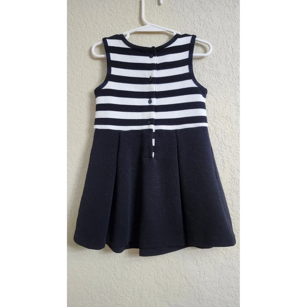 Janie and Jack Girls 2T Parisian Park Party‎ Dress Black White Striped